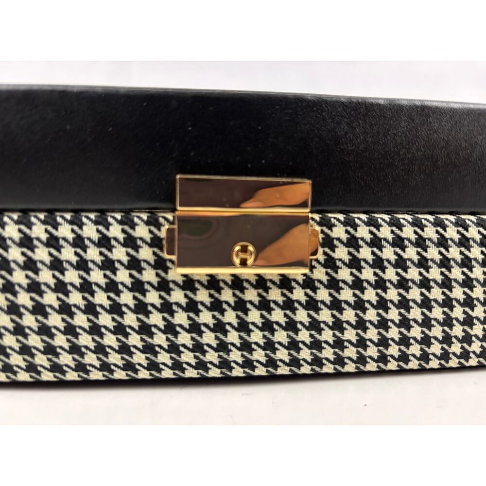 4 Slot Watch Box With Lock Watch Storage Box Houndstooth‎ Pattern - Picture 8 of 16